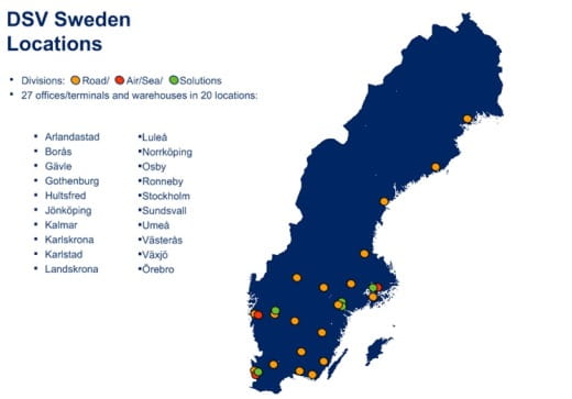 DSV Rootsi esindused
